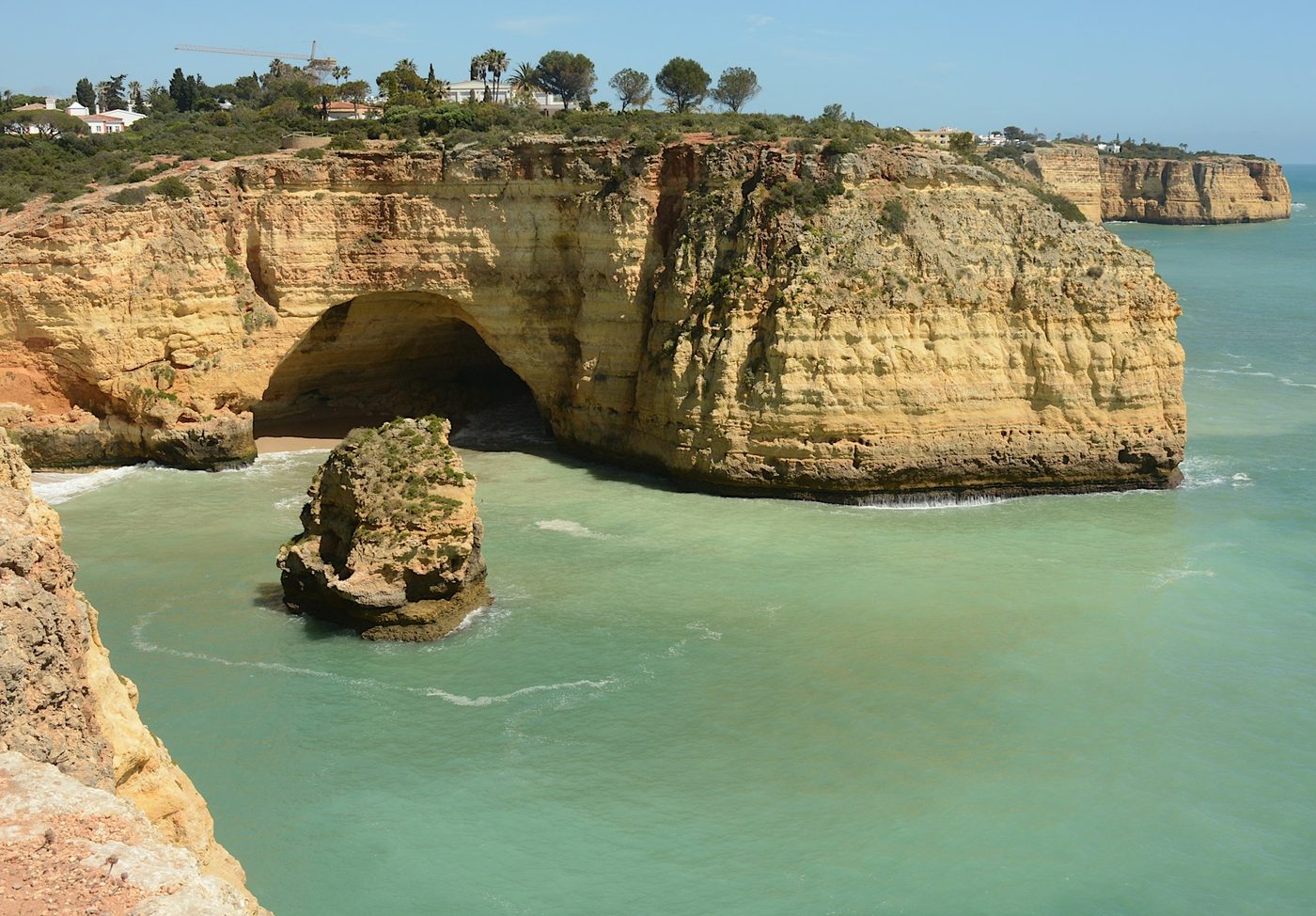 Cliff views on the west coast, much of it sandy underfoot
